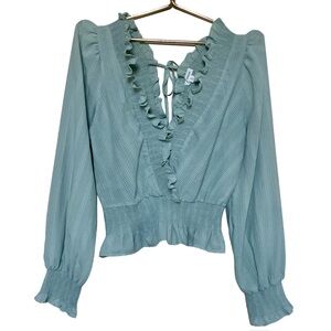 Womens Mint green Vintage style Blu Pepper blouses size large